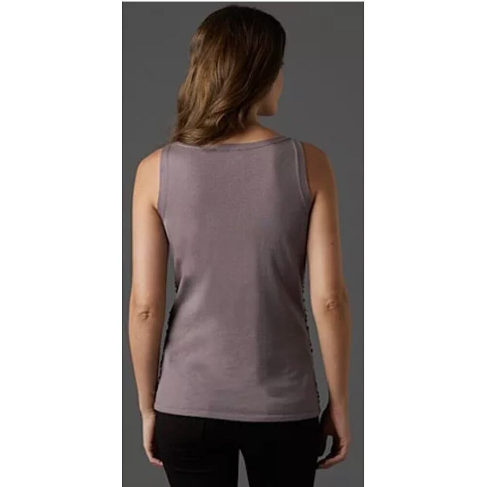EILEEN FISHER Sequined Fine Merino Knit Lavender Sleeveless Sweater Top // XL - Picture 2 of 11